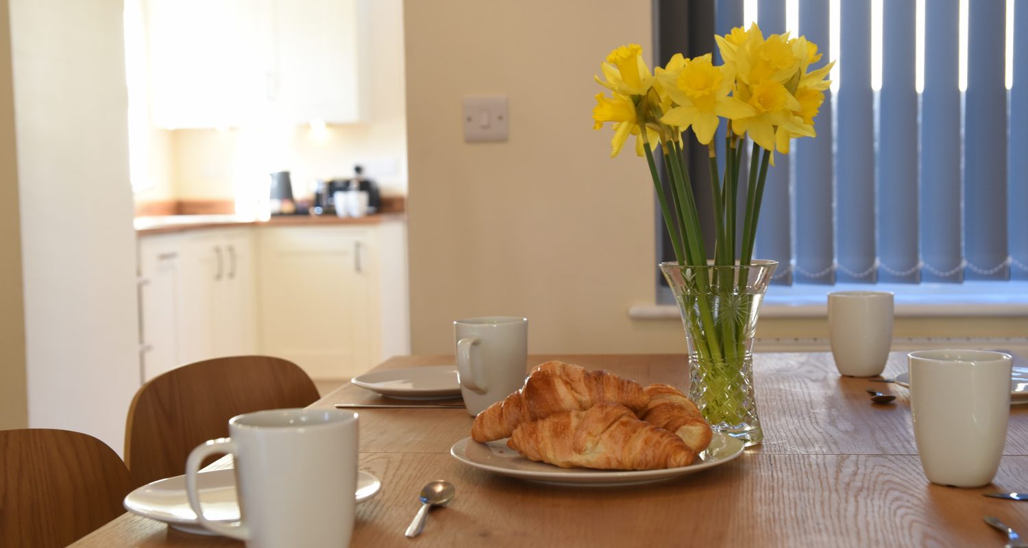 Breakfast time at Afonwy House Mid Wales Holiday Lets apartments in Rhayader near the Elan Valley
